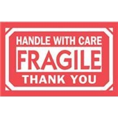 #DL1250 3 x 5" Fragile Handle with Care Thank You Label