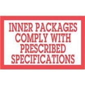 #DL1810 3 x 5" Inner Packages Comply with Prescribed Specs. Label