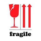 #DL4320 3 x 4" Fragile (Broken Glass/Arrows) Label