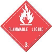 #DL5120 4 x 4" Flammable Liquid - Hazard Class 3 Label