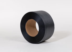 FINAL SALE: 1/2" x 7,200` .031 600# 8 x 8 Black Hand Grade Poly Strapping