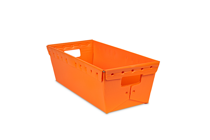 24x12x8 Corrugated Plastic Nestable Tote - Min. Order: 104, Pallet Qty: 104