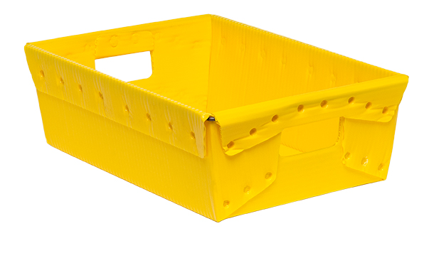 18.375x13.25x6 Corrugated Plastic Nestable Tote with Lid - Min. Order: 140, Pallet Qty: 140