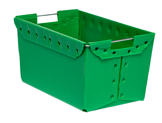 17x11x9 Corrugated Plastic Nestable Galvanized Wire Harvest Tote - Min. Order: 680, Pallet Qty: 340
