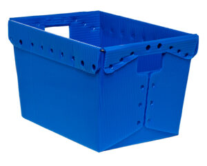 18.25x13.25x11.6 Corrugated Plastic Nestable Tote with Lid - Min. Order: 84, Pallet Qty: 84