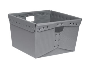 18.175x18.175x11.3125 Corrugated Plastic Nestable Tote - Min. Order: 48, Pallet Qty: 48