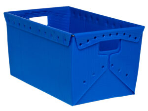 23.3125x13.9375x12 Corrugated Plastic Straightwall Tote Welded - Min. Order: 72, Pallet Qty: 72