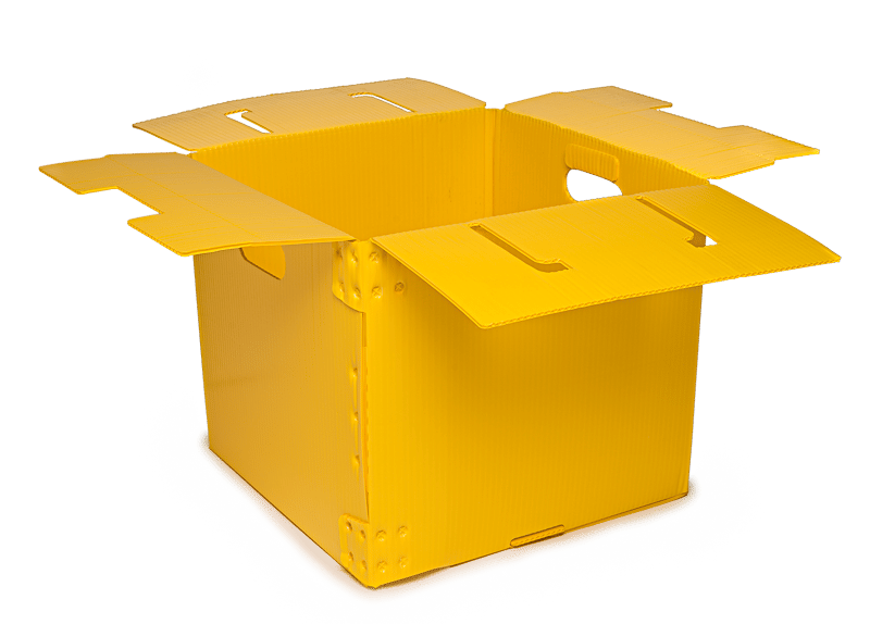 18x18x16 Corrugated Plastic L-Lock Top Box - Min. Order: 150, Pallet Qty: 150