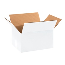 11 1/4 x 8 3/4 x 4" White Corrugated Boxes