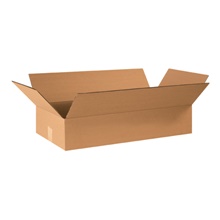 thumbnail image 2 of 25-Pack Of Flat Corrugated Cardboard Boxes - 24"L X 12"W X 4"H, ECT-32, Kraft 2 of 14