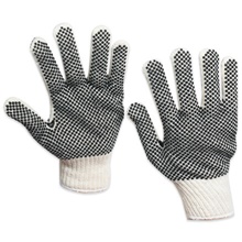 PVC Black Dot Knit Gloves - Medium