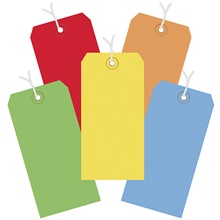 4 3/4 x 2 3/8" Assorted Color 13 Pt. Shipping Tags - Pre-Strung