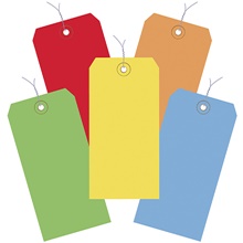4 3/4 x 2 3/8" Assorted Color 13 Pt. Shipping Tags - Pre-Wired