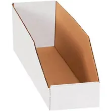 4 x 15 x 4 1/2" White Bin Boxes