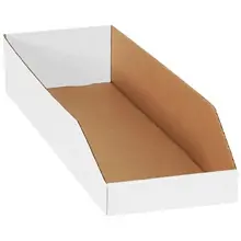 8 x 24 x 4 1/2" White Bin Boxes
