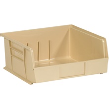 10 7/8 x 11 x 5" Ivory Plastic Stack & Hang Bin Boxes