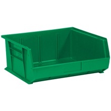 14 3/4 x 16 1/2 x 7" Green Plastic Stack & Hang Bin Boxes