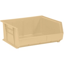14 3/4 x 16 1/2 x 7" Ivory Plastic Stack & Hang Bin Boxes