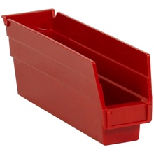 11 5/8 x 2 3/4 x 4" Red Plastic Shelf Bin Boxes