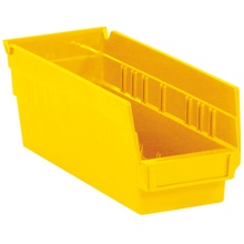 11 5/8 x 4 1/8 x 4" Yellow Plastic Shelf Bin Boxes