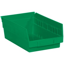 11 5/8 x 6 5/8 x 4" Green Plastic Shelf Bin Boxes