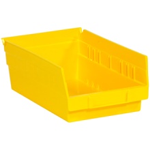11 5/8 x 6 5/8 x 4" Yellow Plastic Shelf Bin Boxes