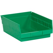 11 5/8 x 11 1/8 x 4" Green Plastic Shelf Bin Boxes