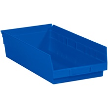 17 7/8 x 8 3/8 x 4" Blue Plastic Shelf Bin Boxes