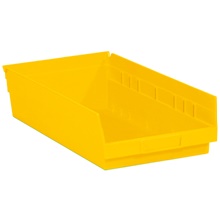 17 7/8 x 11 1/8 x 4" Yellow Plastic Shelf Bin Boxes