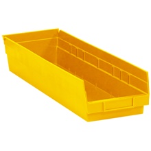 23 5/8 x 6 5/8 x 4" Yellow Plastic Shelf Bin Boxes