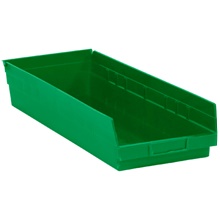 23 5/8 x 8 3/8 x 4" Green Plastic Shelf Bin Boxes
