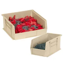 9 1/4 x 6 x 5" Ivory Plastic Stack & Hang Bin Boxes