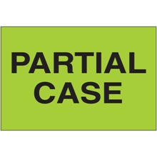2 x 3" - "Partial Case" (Fluorescent Green) Labels