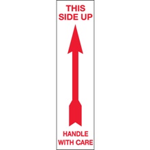 2 x 8" - "Up - Handle With Care" Arrow Labels