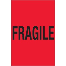 4 x 6" - "Fragile" (Fluorescent Red) Labels