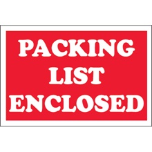 2 x 3" - "Packing List Enclosed" Labels