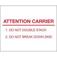 8 x 10" - "Attention Carrier" Labels