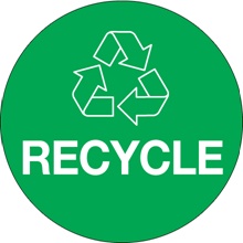 3" Green Circle "Recycle"