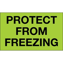 3 x 5" - "Protect From Freezing" (Fluorescent Green) Labels