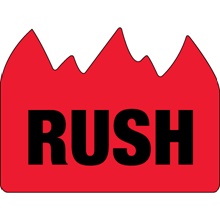 1 1/2 x 2" - "Rush" (Bill of Lading) Flame Labels