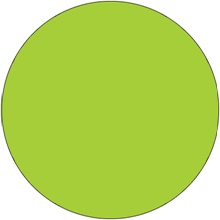 1 1/2" Circles - Fluorescent Green Removable Labels