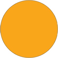 1 1/2" Circles - Fluorescent Orange Removable Labels