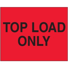 8 x 10" - "Top Load Only" (Fluorescent Red) Labels