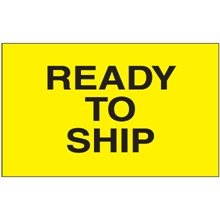 3 x 5" - "Ready to Ship" (Fluorescent Yellow) Labels