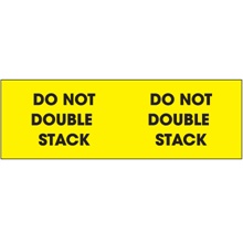 3 x 10" - "Do Not Double Stack" (Fluorescent Yellow) Labels