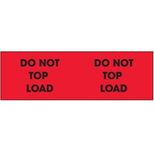 3 x 10" - "Do Not Top Load" (Fluorescent Red) Labels