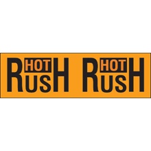 3 x 10" - "Hot Rush" (Fluorescent Orange) Labels