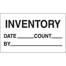 3 x 5" - "Inventory - Date - Count - By" Labels