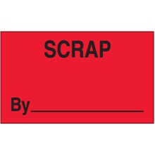 3 x 5" - "Scrap By" (Fluorescent Red) Labels