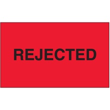 3 x 5" - "Rejected" (Fluorescent Red) Labels